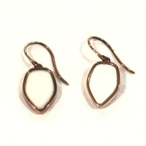 Monica Vinader Sterling Silver White Stone Rose Gold Tone Dangle Earrings 3/4" L